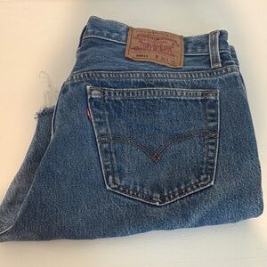Levi's Distressed Blue Denim Shorts